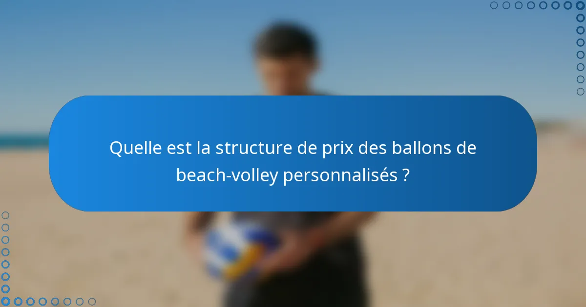 Quelle est la structure de prix des ballons de beach-volley personnalisés ?
